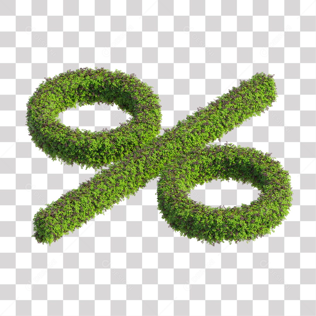 Símbolo de Porcentagem Verde Elemento 3D PNG Transparente