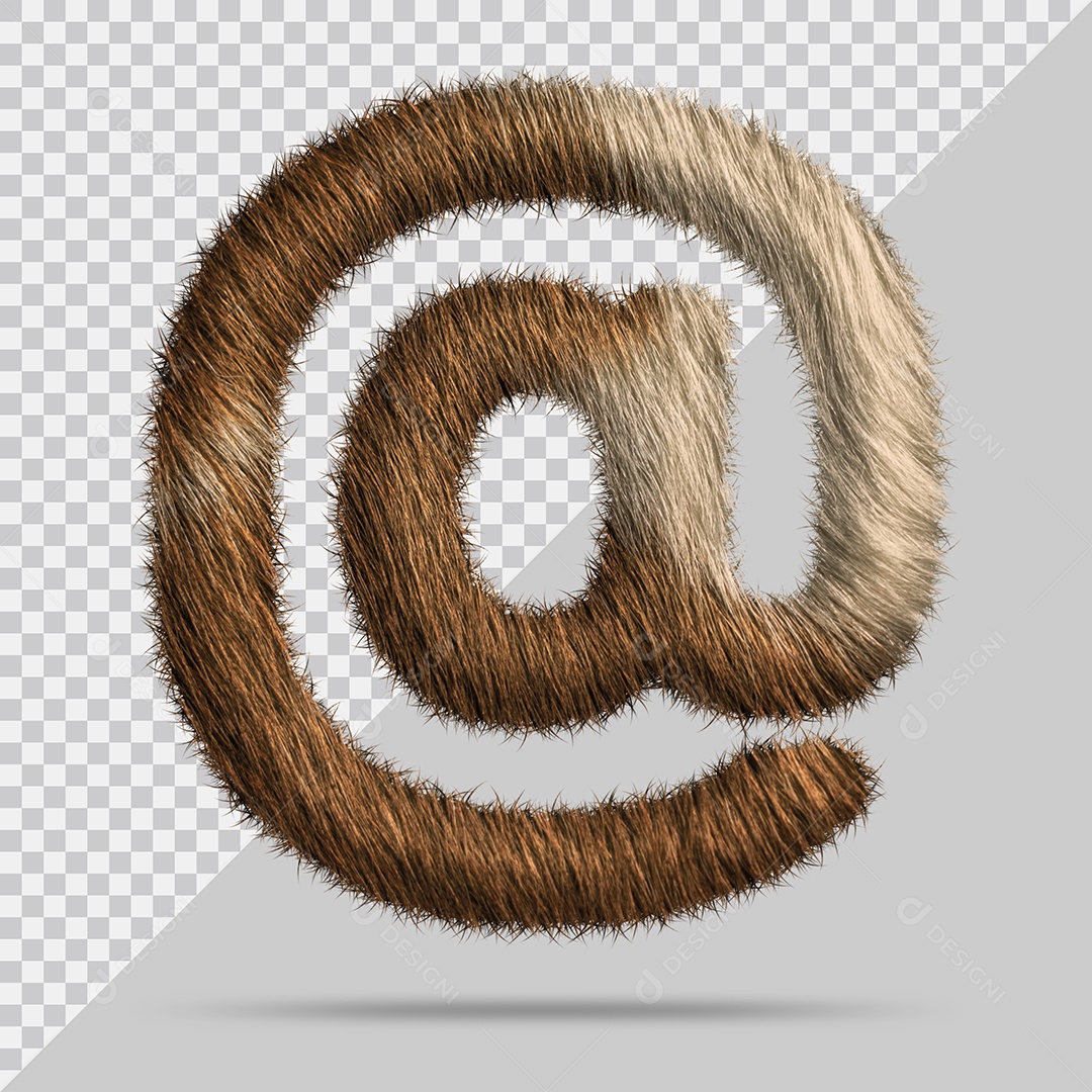 Símbolo 3D Arroba com pele Ilustração 3D