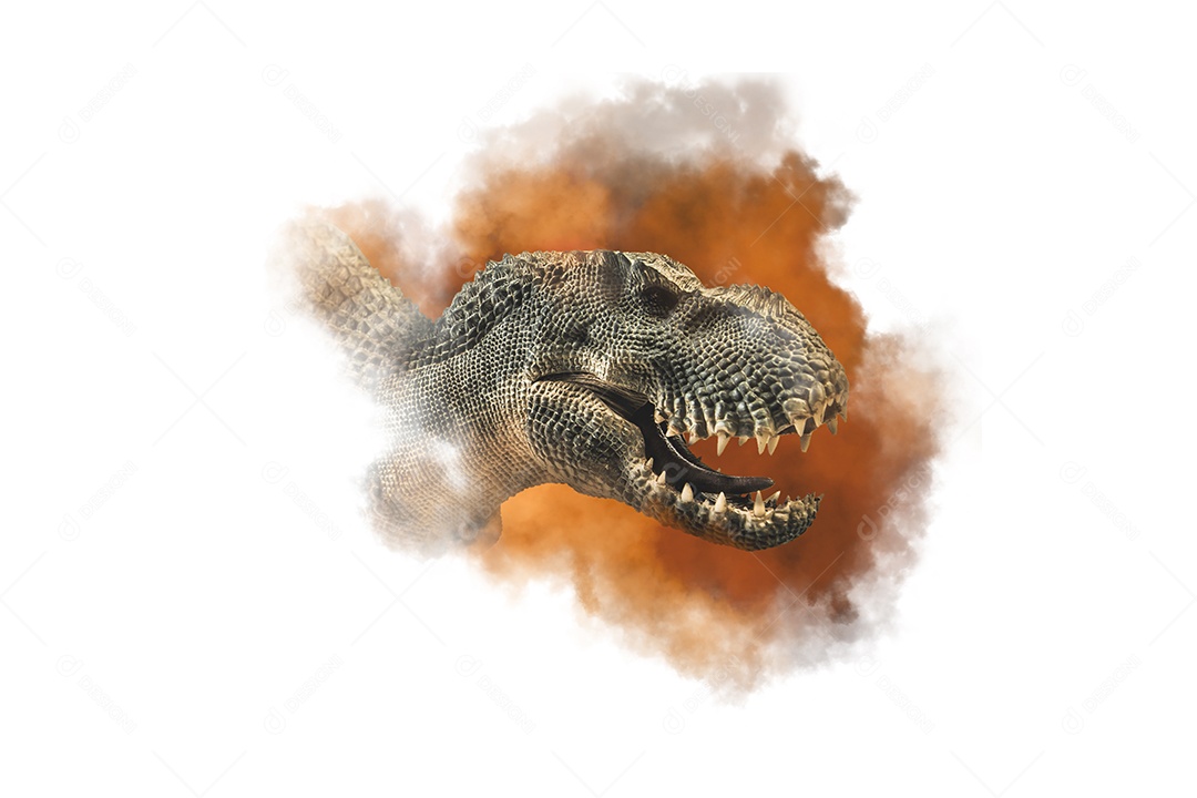 Tyrannosaurus T-rex, dinosaur on white background