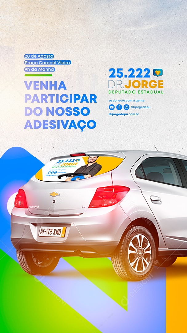 Story Venha participar do nosso adesivão Política Social Media PSD Editável