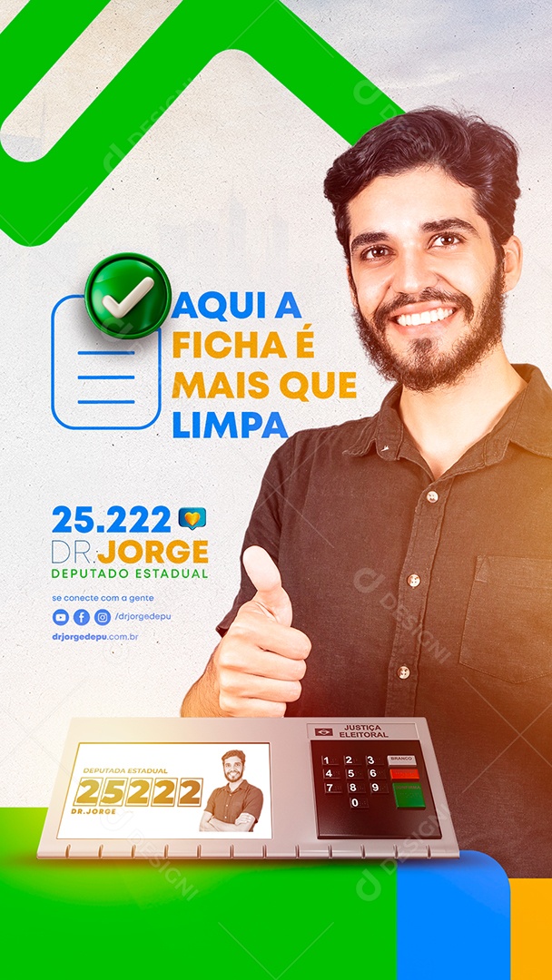 Story Aqui a ficha é mais que Limpa Política Social Media PSD Editável