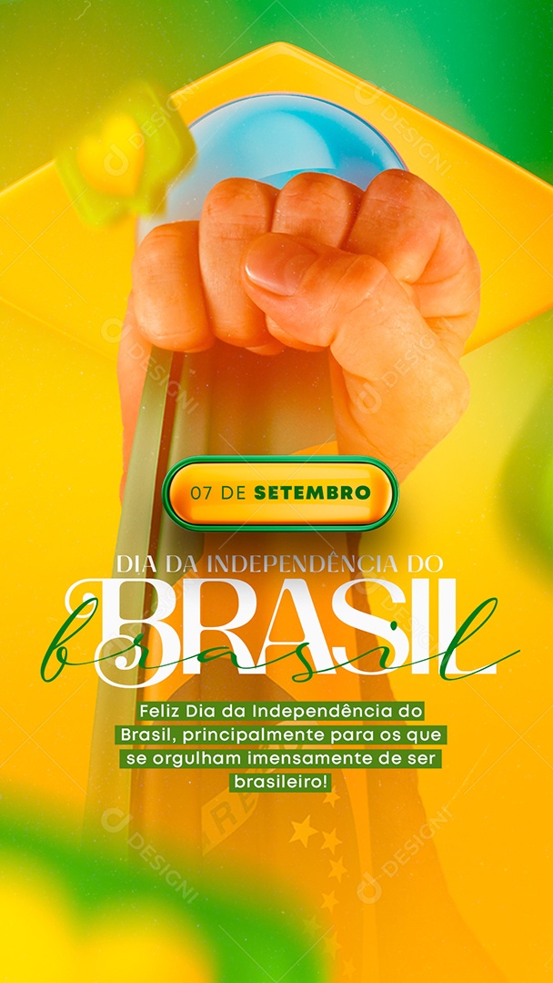 Story Feliz Dia da Independência do Brasil 7 de Setembro Social Media PSD Editável
