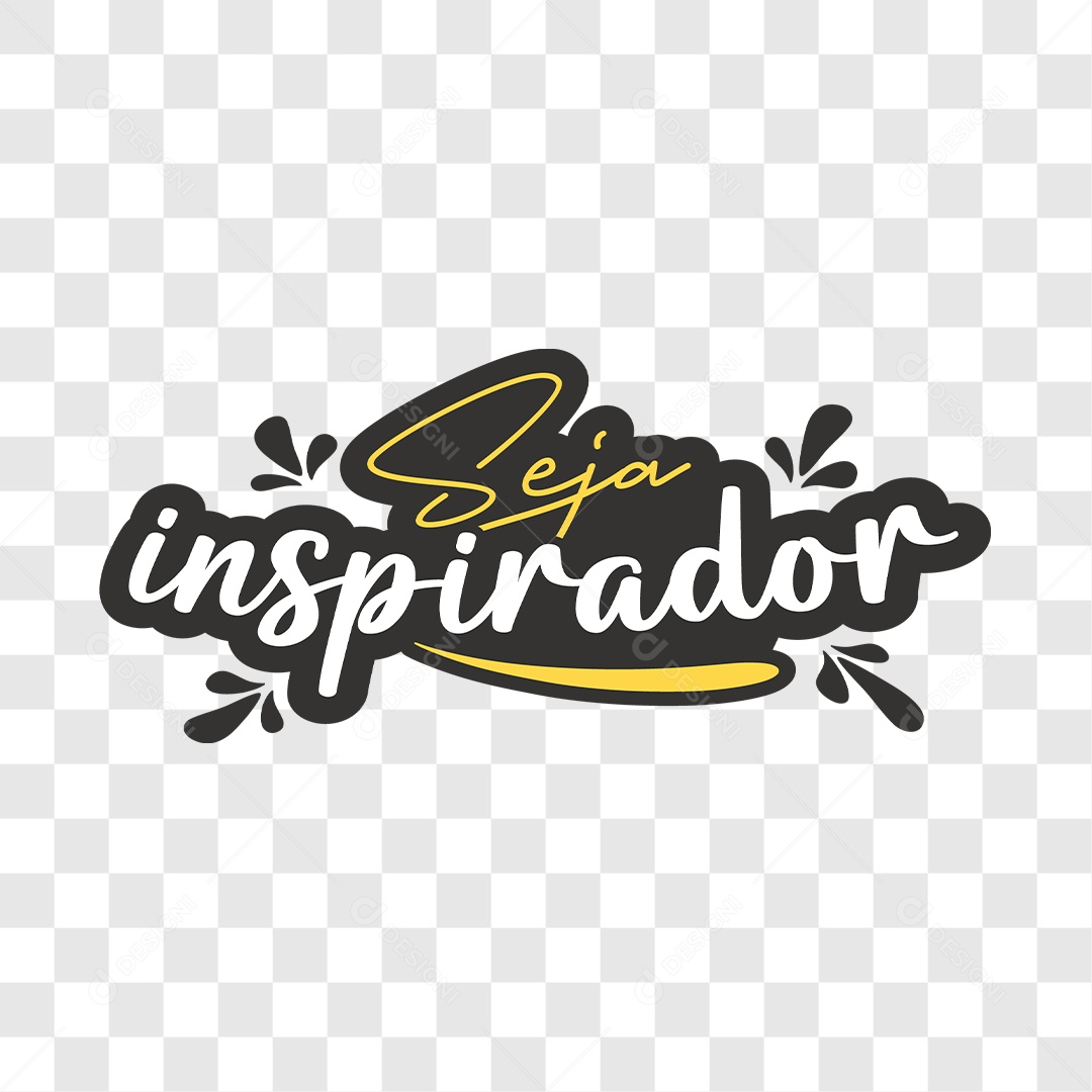 Lettering Seja Inspirador EPS + PNG