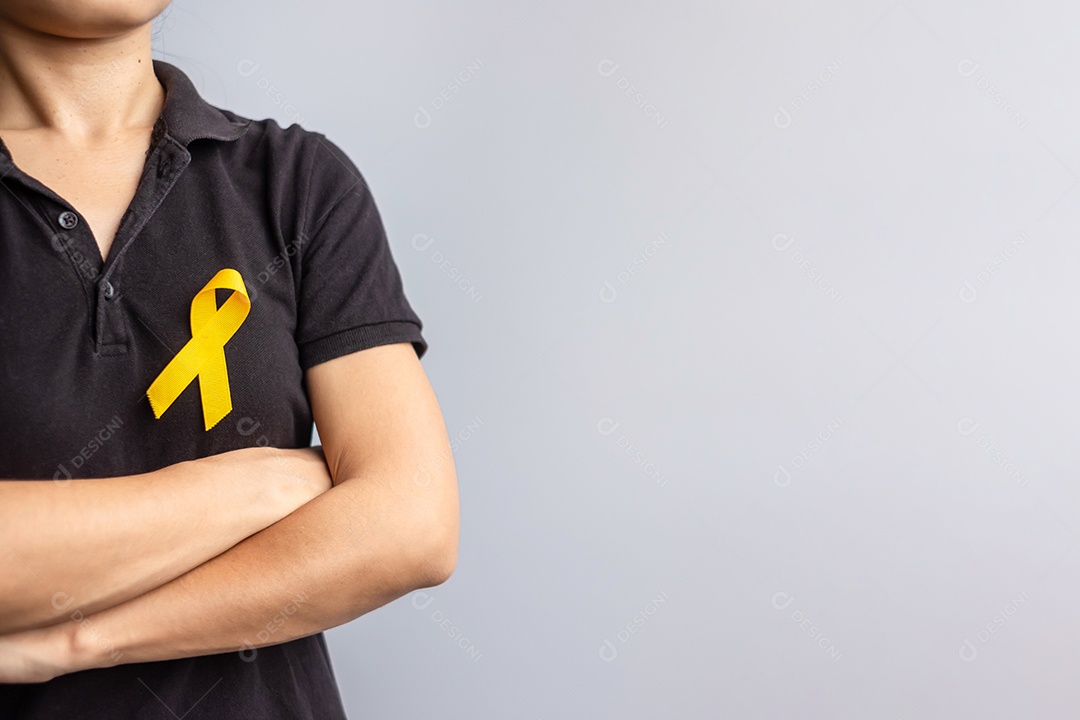 Dia de prevenção ao suicídio, Infância, Sarcoma, câncer de osso e bexiga Mês de conscientização, Fita amarela para apoiar a vida e a doença das pessoas