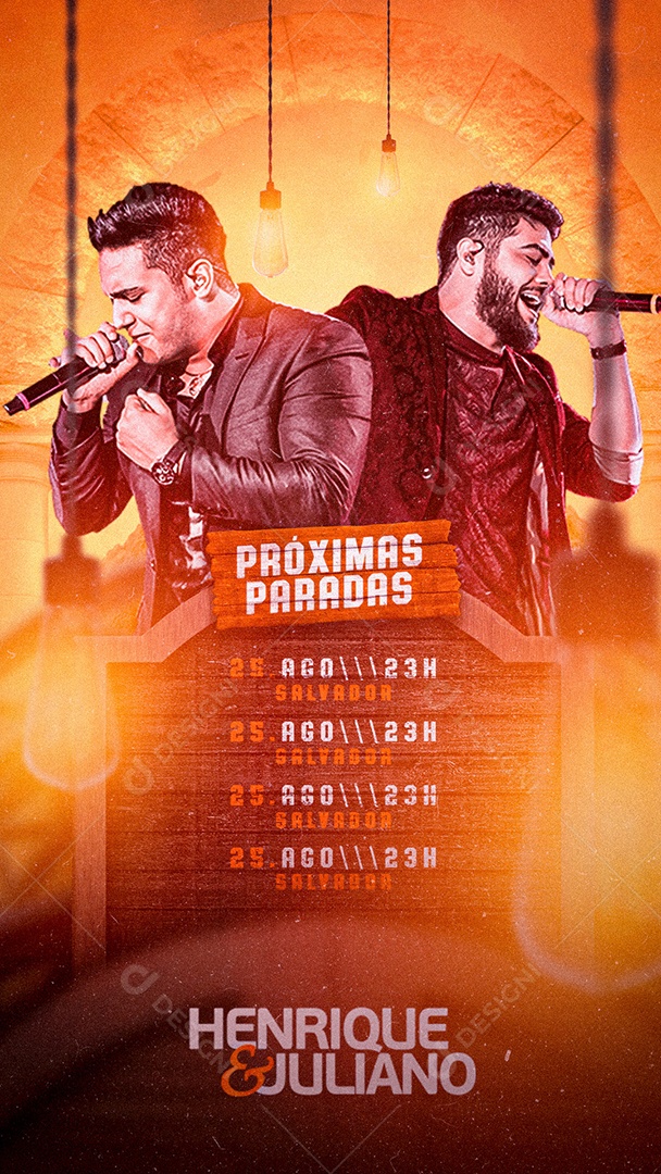 Flyer Story Próximos Shows Henrique E Juliano Flyers Social Media PSD Editável