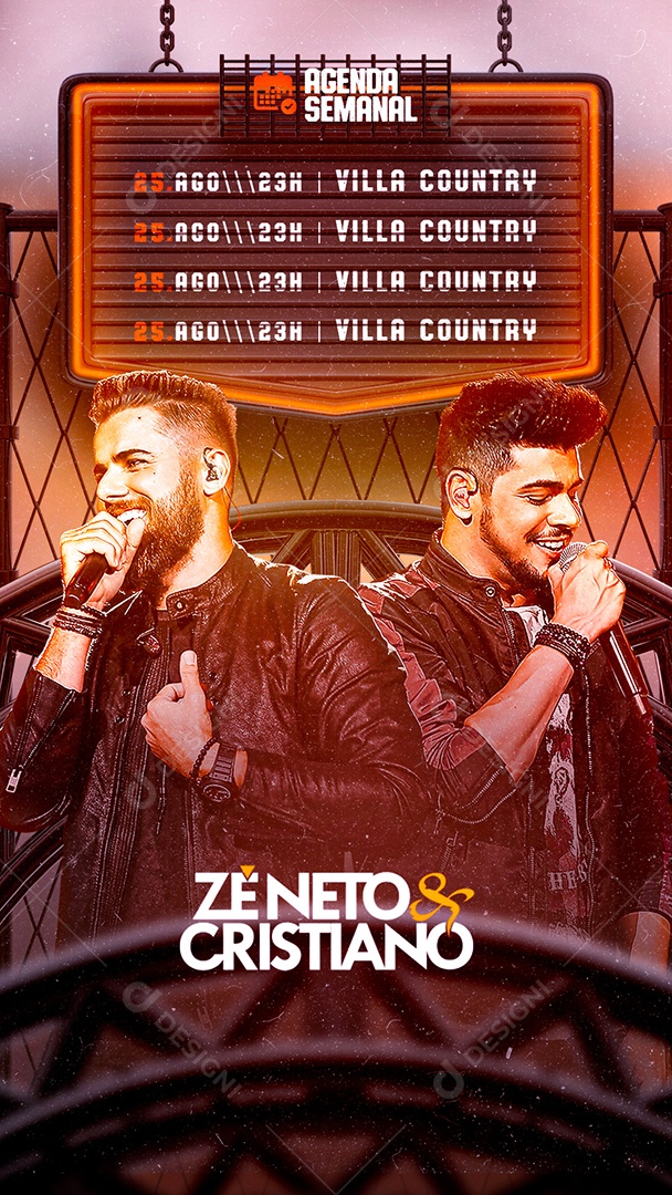 Social Media Story Próximos Shows Henrique E Juliano Flyers PSD Editável