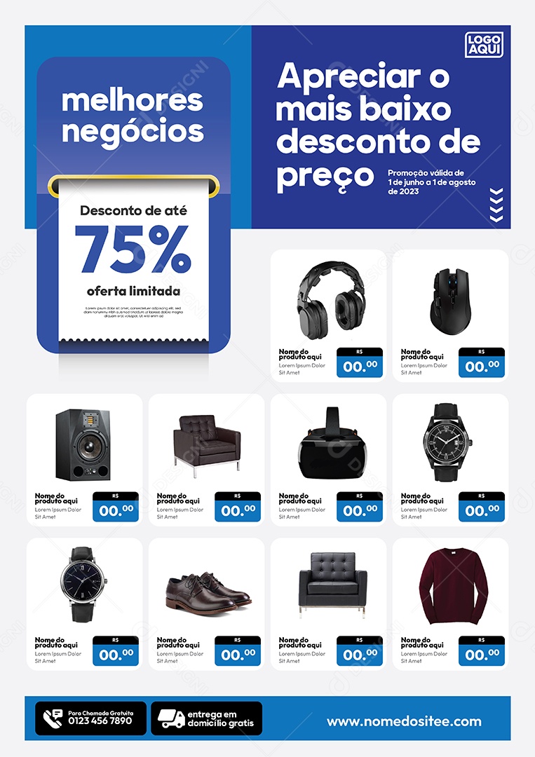 Folheto Encarte Lojas Apreciar o Mais Baixo Desconto EPS Editável