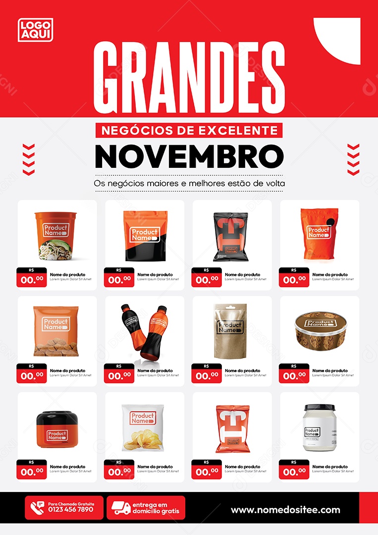 Folheto Encarte Grandes Negócios de Excelente Novembro Vetor EPS Editável