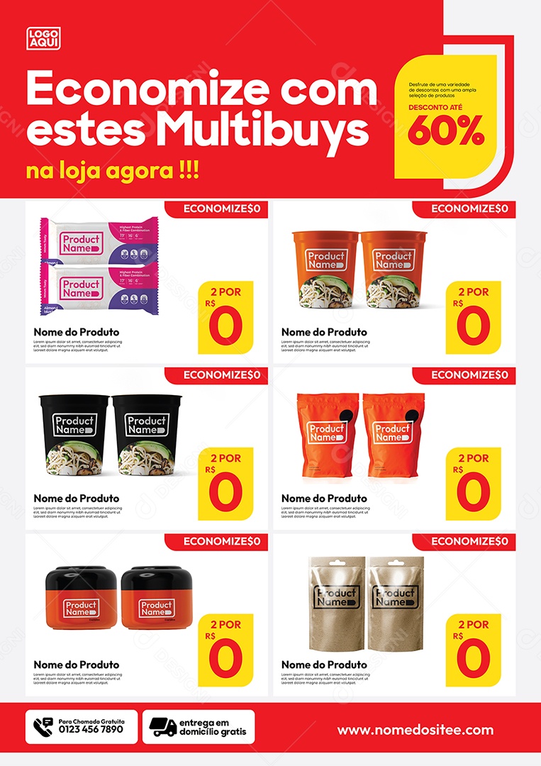 Folheto Encarte Economize Com Estes Multibuys Vetor EPS Editável
