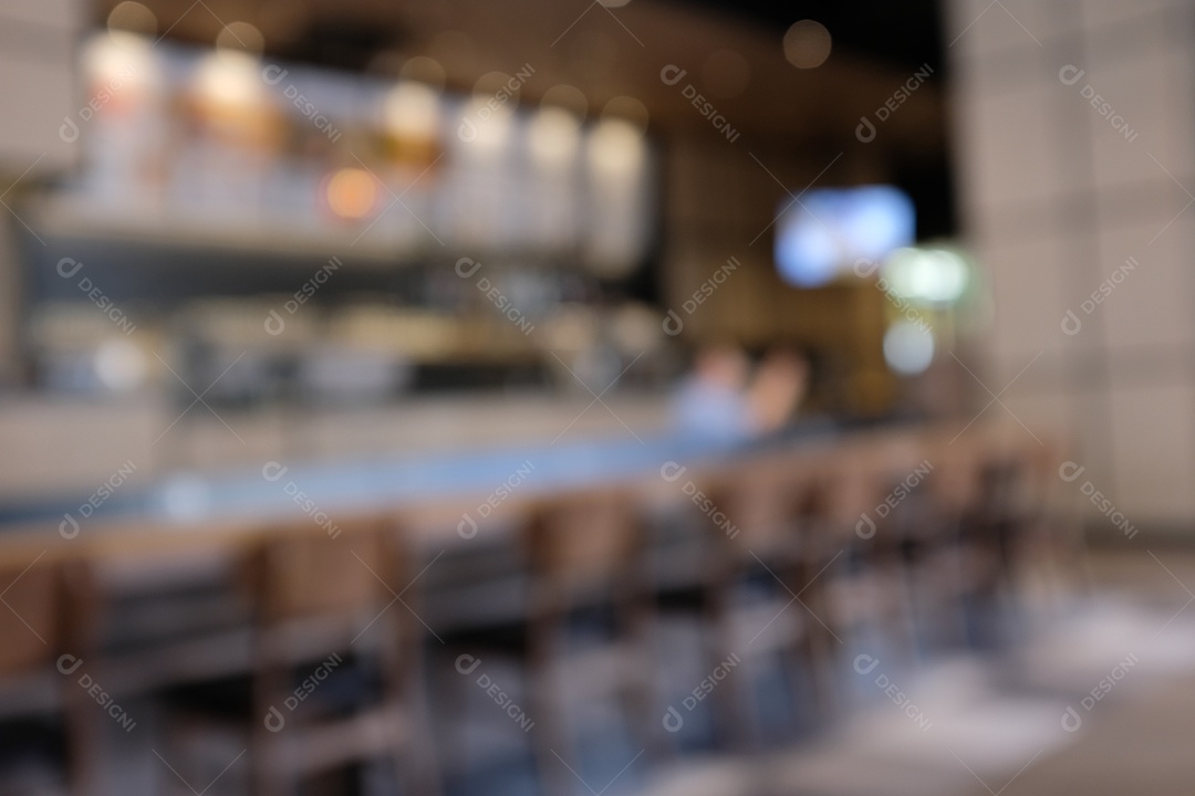 Fundo desfocado abstrato do café moderno ou interior do restaurante