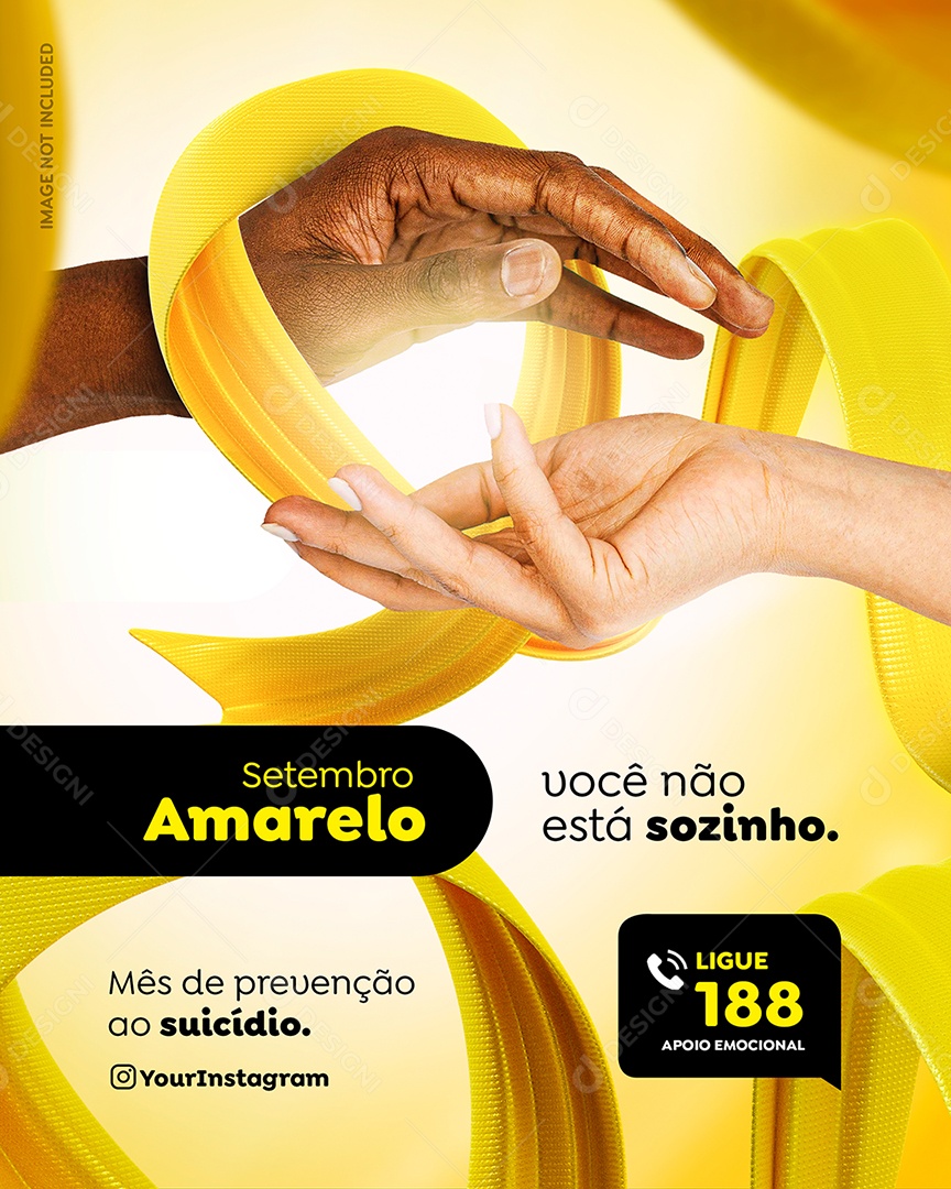 Setembro Amarelo Você Não Está Sozinho Social Media PSD Editável