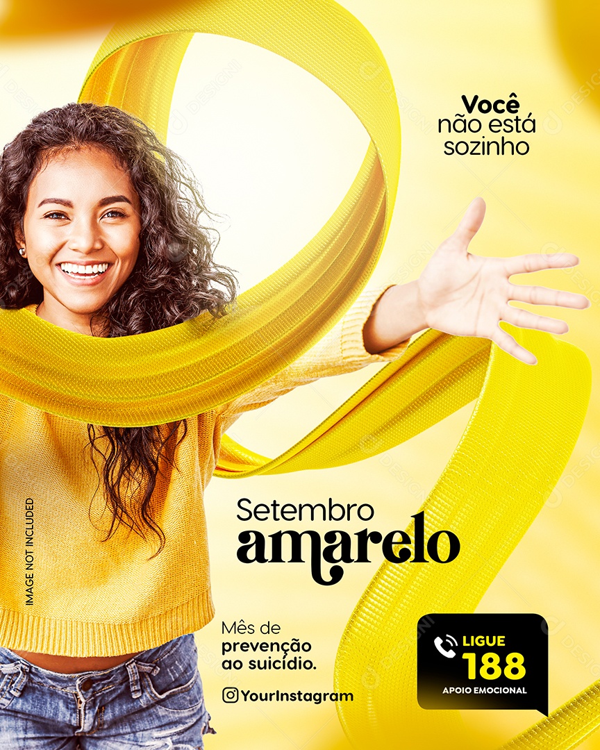 Setembro Amarelo Você Não Está Sozinho Social Media PSD Editável