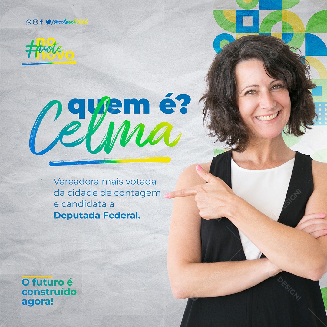 Quem é Celma Vereadora Mais Votada Da Cidade Social Media PSD Editável