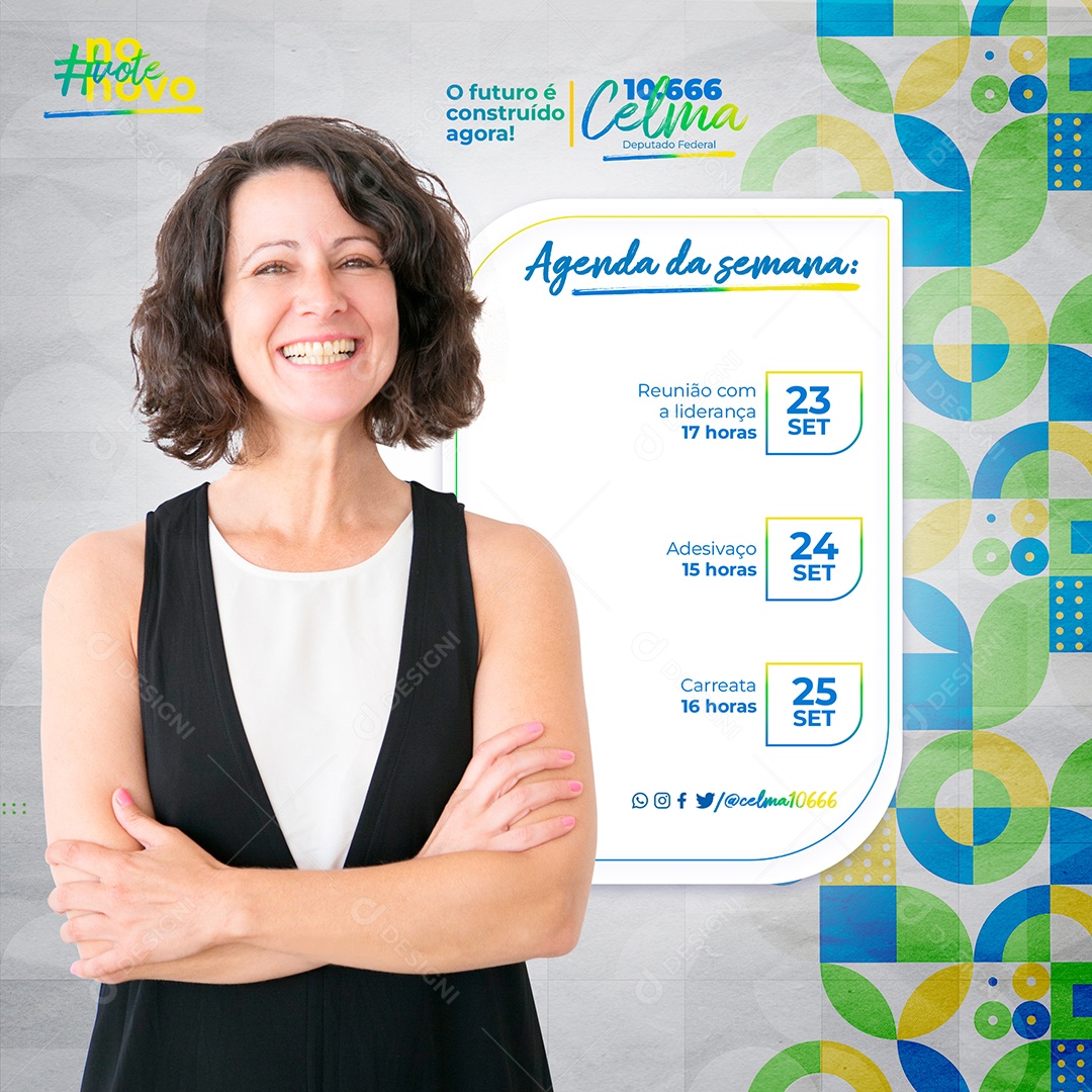 Agenda Semanal Celma Politica Social Media PSD Editável