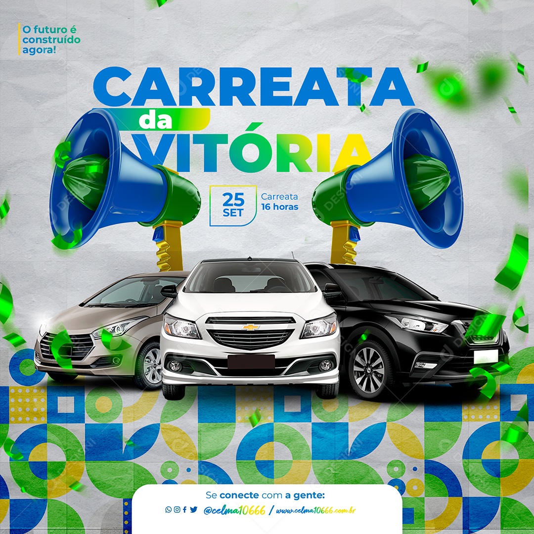 Carreata Da Vitória Data Comemorativa Social Media PSD Editável