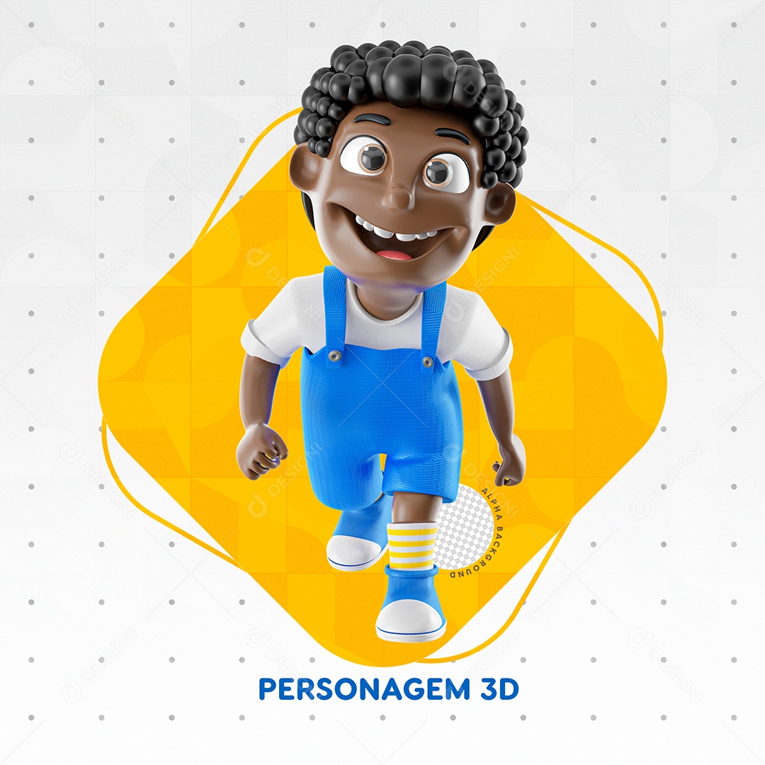 Personagem Menino De Roupa Azul Criança PSD