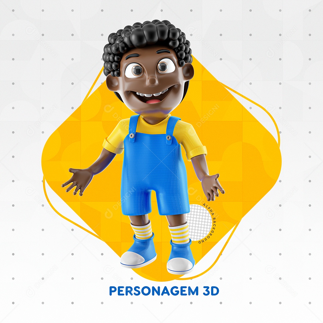 Personagem Menino De Roupa Azul Criança PSD