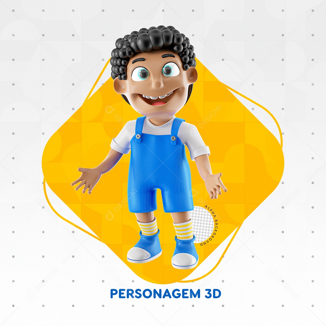 Personagem Menino De Roupa Azul Criança PSD