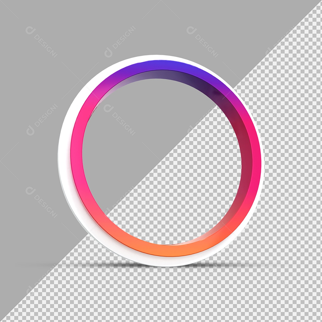 Quadro 3D de Perfil Colorido para transmissão ao vivo Elemento para Composição PSD