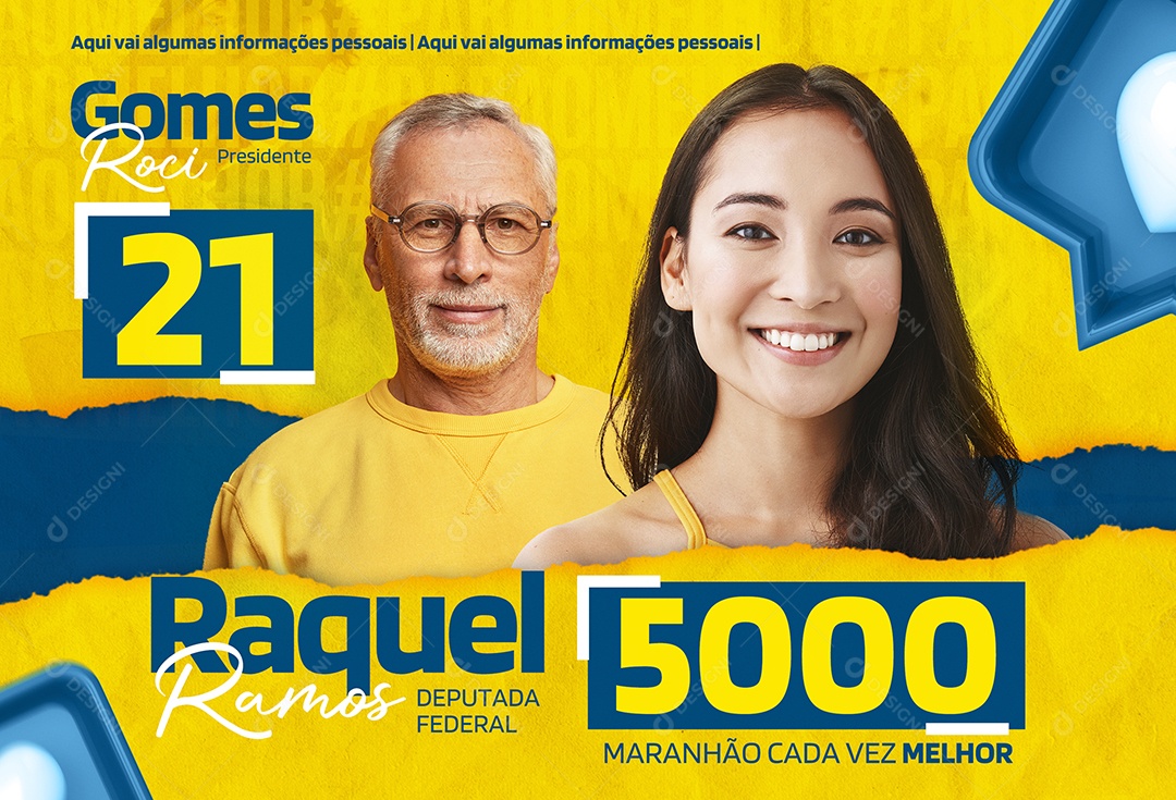 Deputada Federal Raquel Vote Certo Politica Social Media PSD Editável