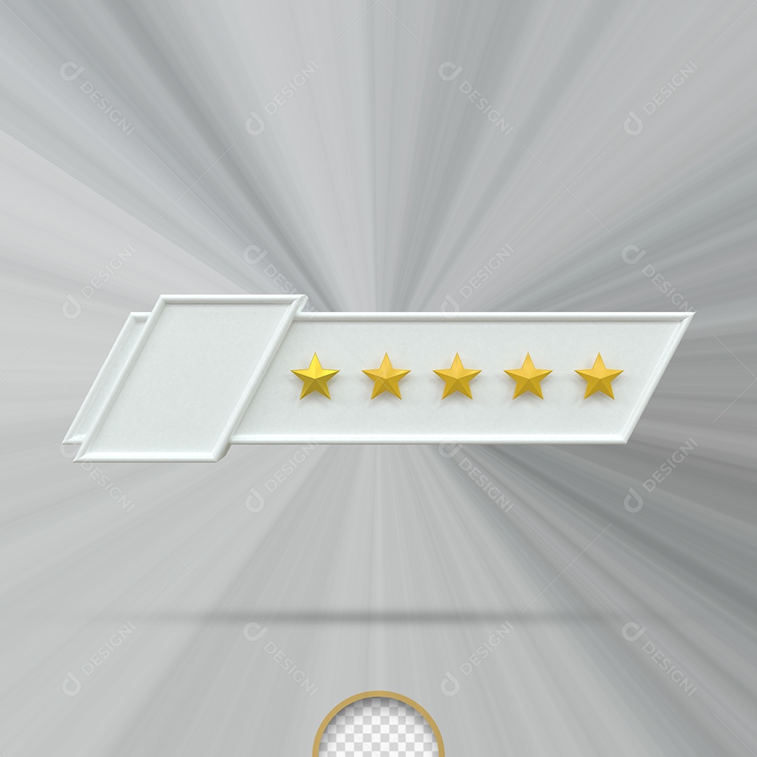 Ícone de Estrela de Satisfação Dourada Elemento 3D para Composição PSD