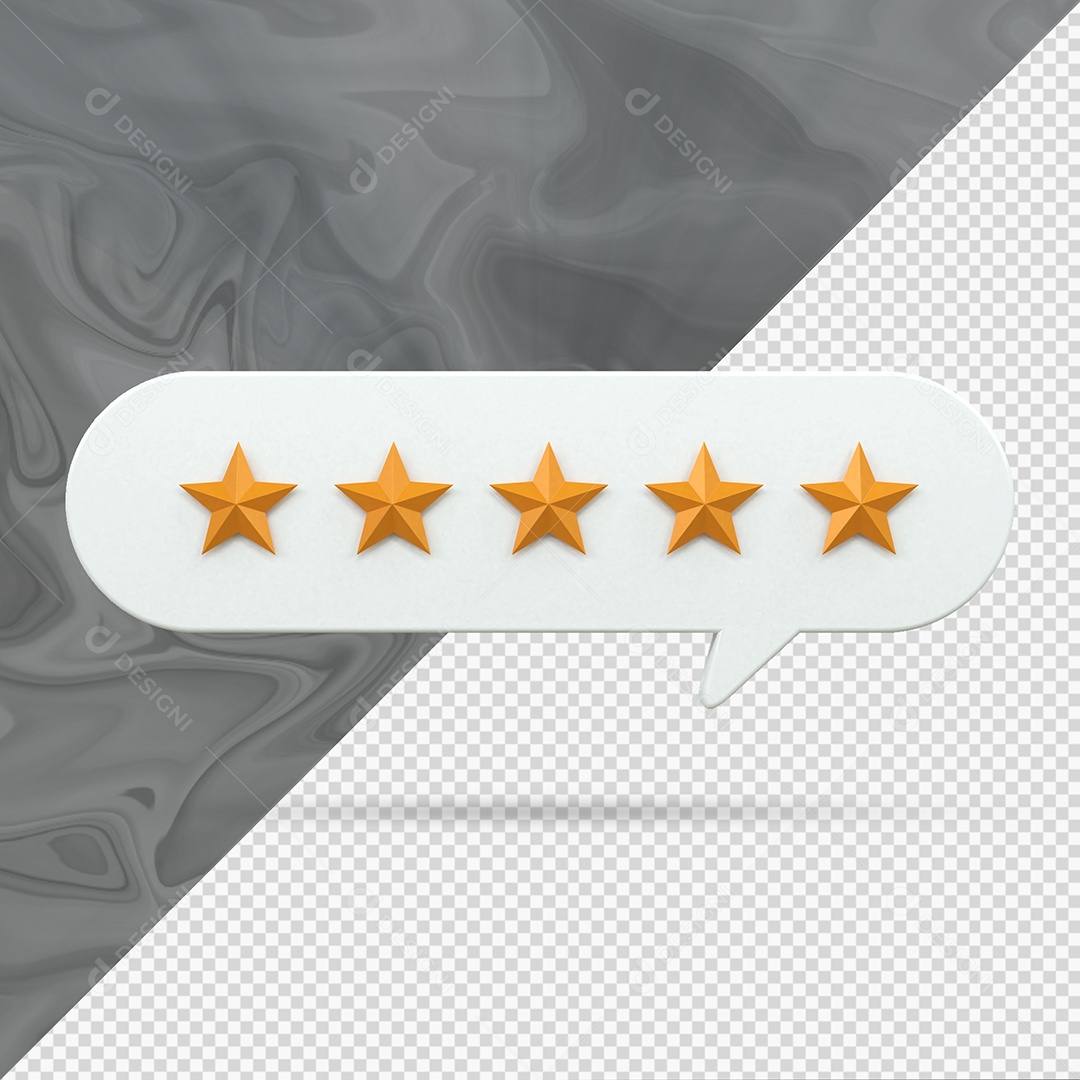 Ícone de Estrela de Satisfação Dourada Elemento 3D para Composição PSD