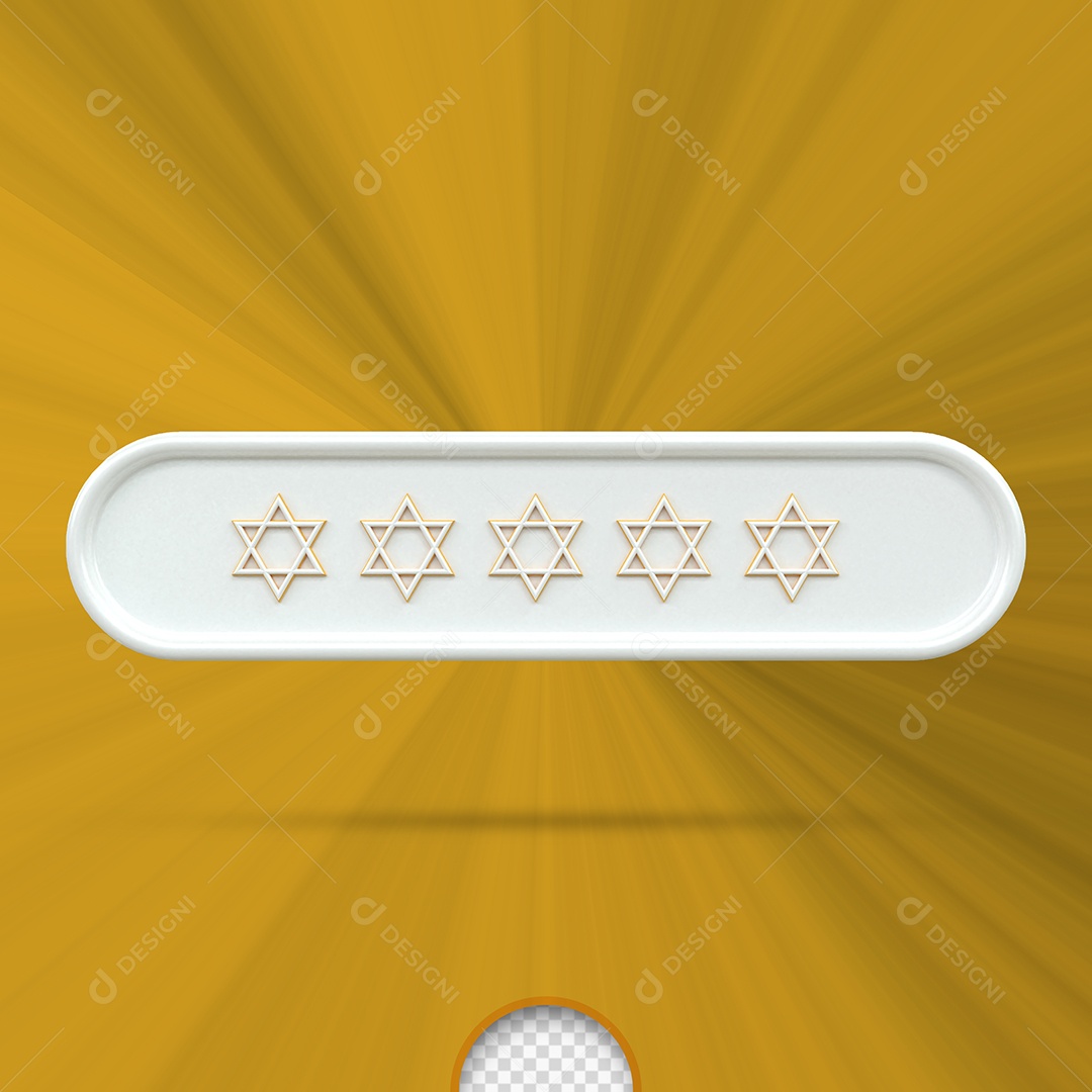 Elemento 3D Estrela de Davi para Composição PSD