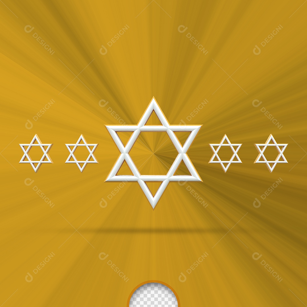 Elemento 3D Estrela de Davi para Composição PSD