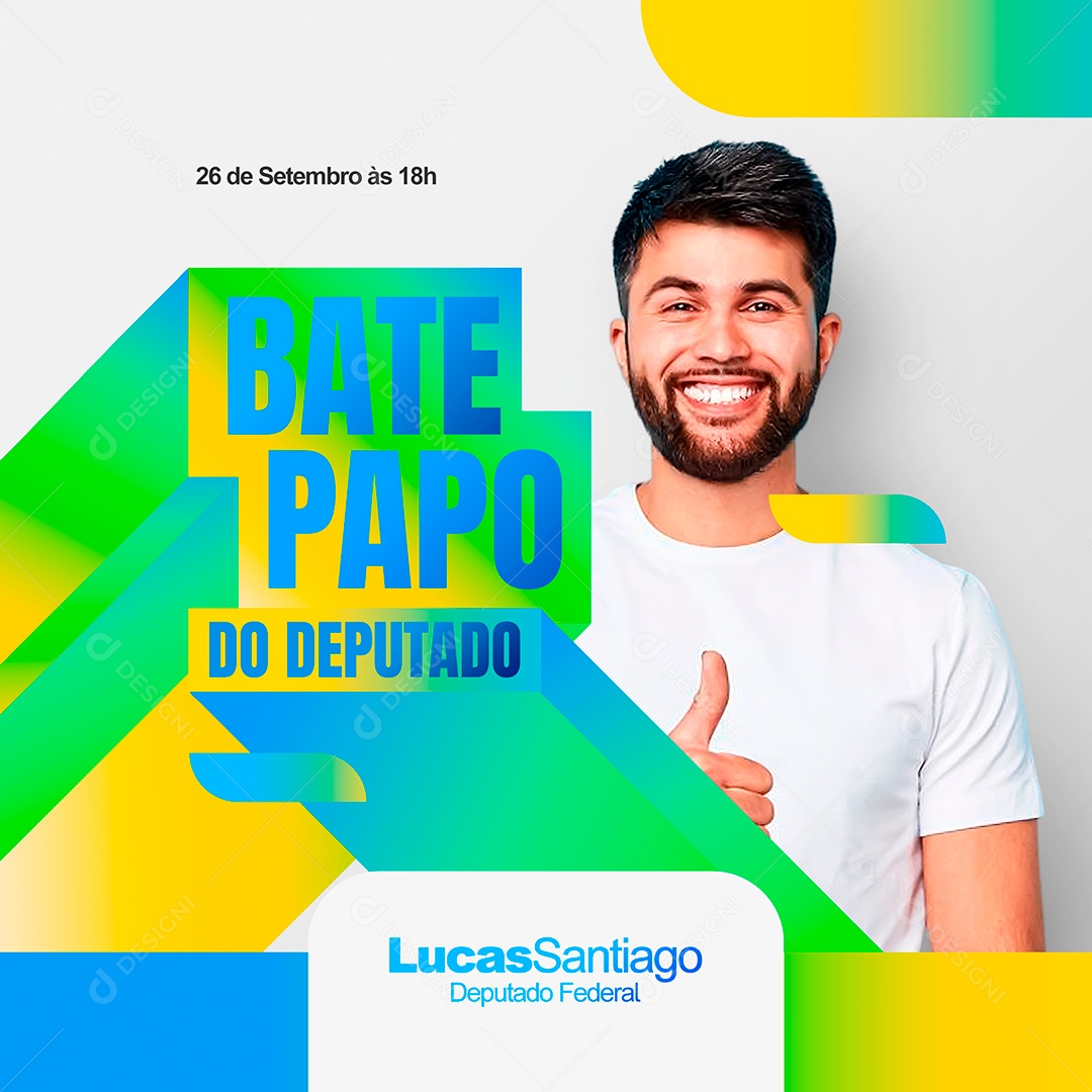 Bate Papo Ao Vivo Do Deputado Social Media PSD Editável