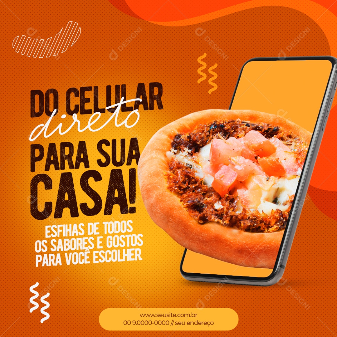 Do Celular Direto Para A Sua Casa Peça a Sua Social Media PSD Editável