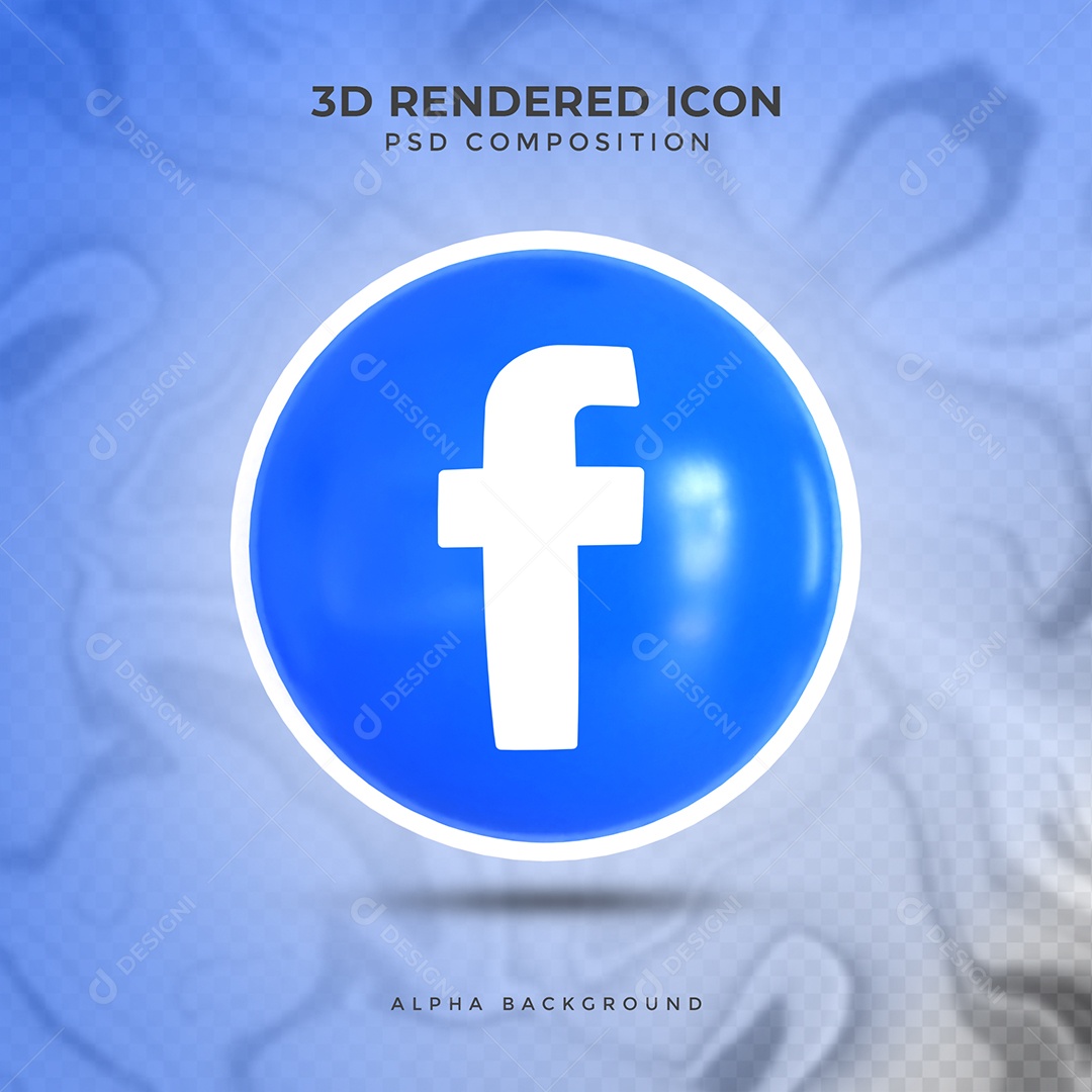 Facebook Elemento 3D Para Composição PSD