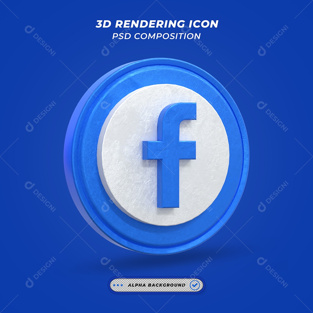 Facebook Ícone 3D Para Composição PSD