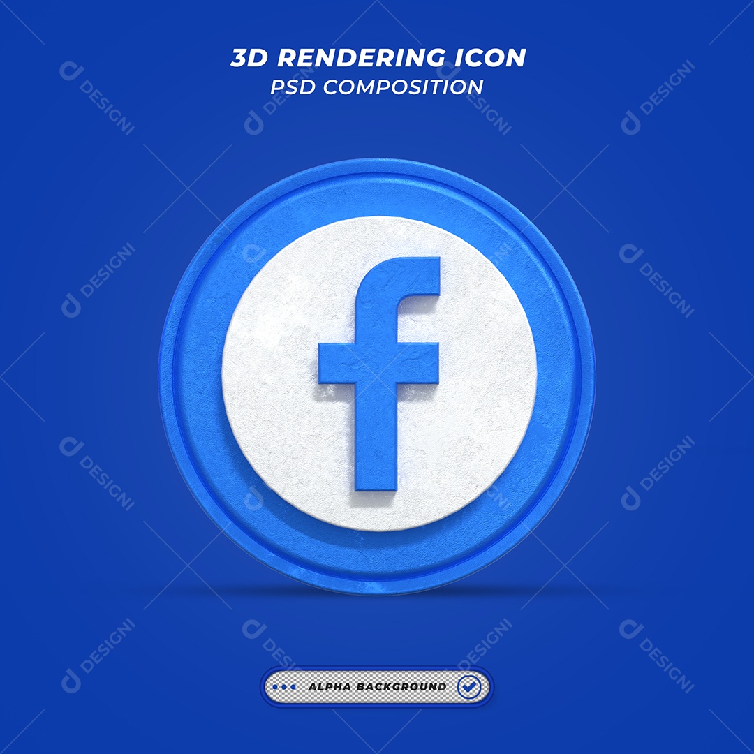 Facebook Ícone 3D Para Composição PSD