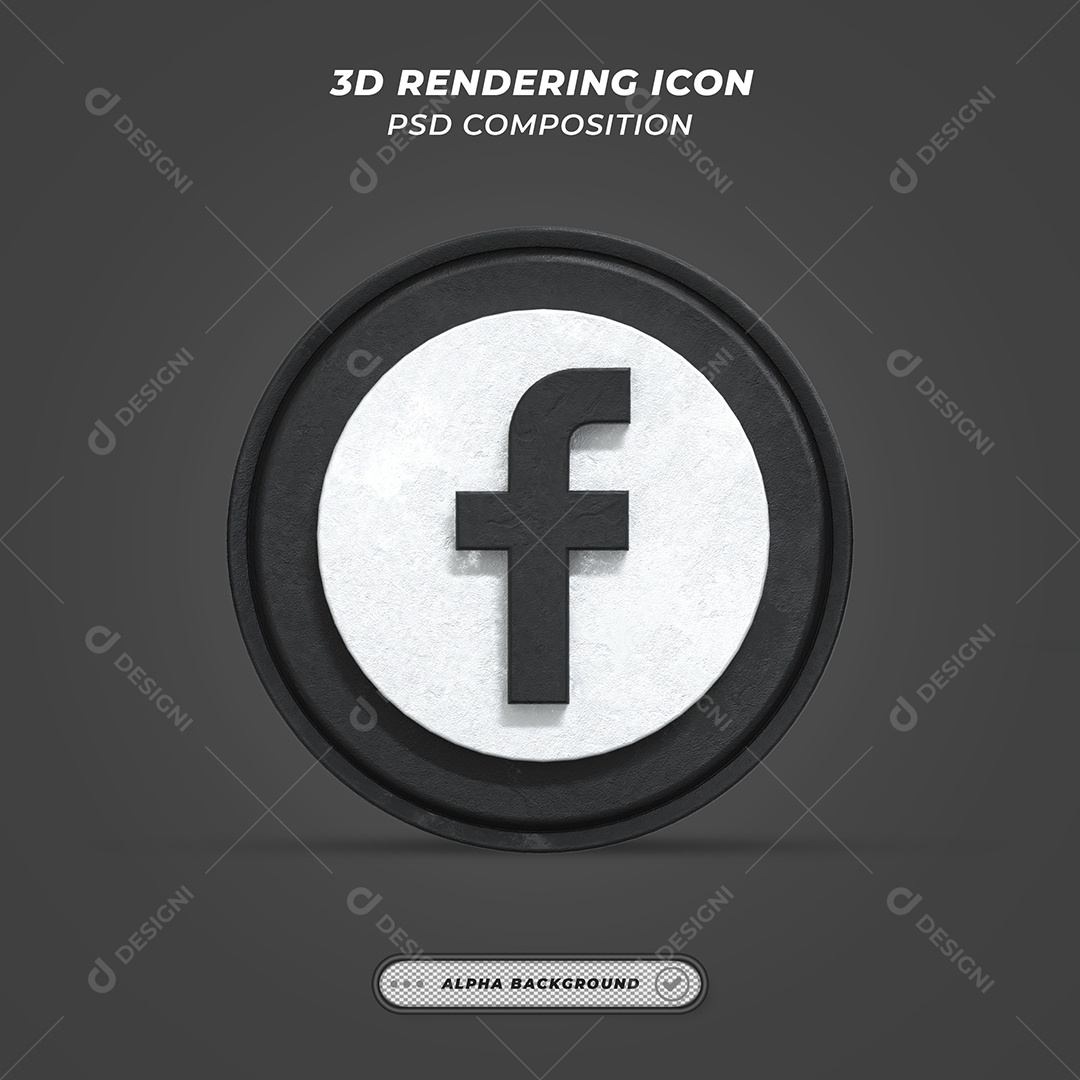 Facebook Elemento 3D Para Composição PSD