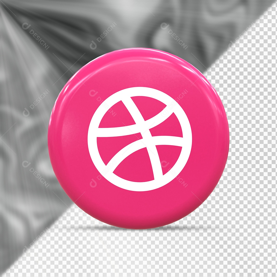 Dribbble Elemento 3D Para Composição PSD