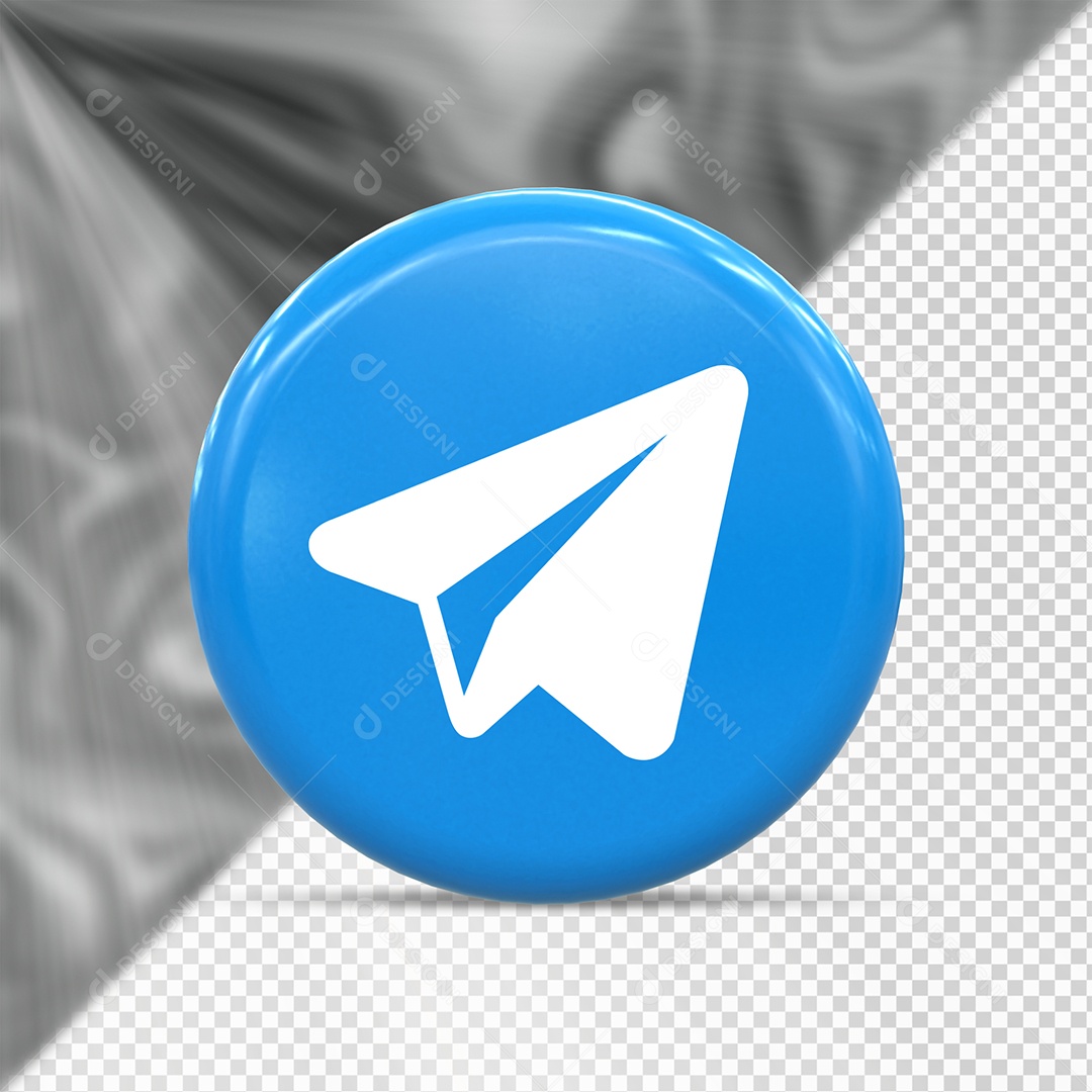 Telegram Elemento 3D Para Composição PSD