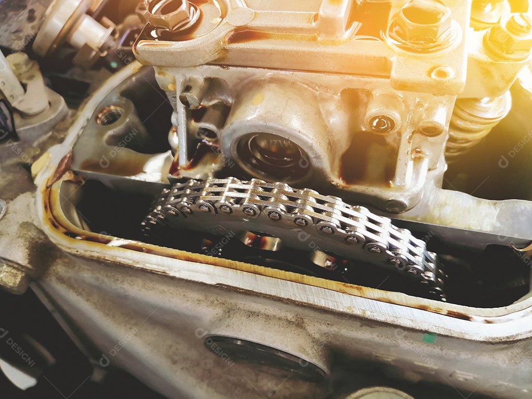 Corrente de distribuição e engrenagem de sincronização do motor do carro