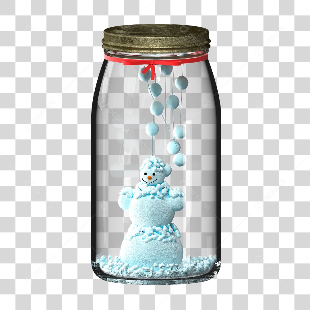 Pote Com Boneco de Neve PNG Transparente
