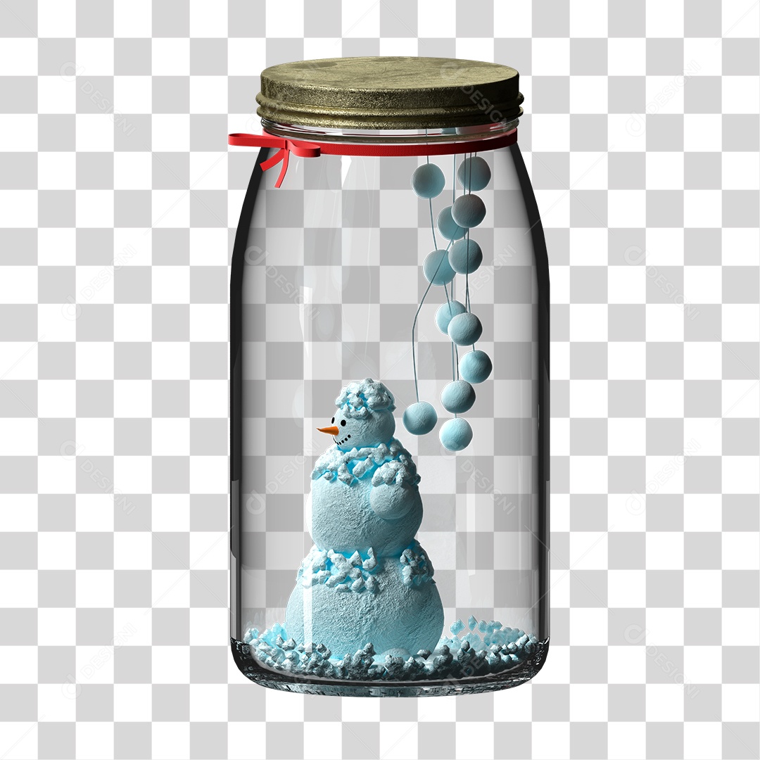 Pote Com Boneco de Neve PNG Transparente