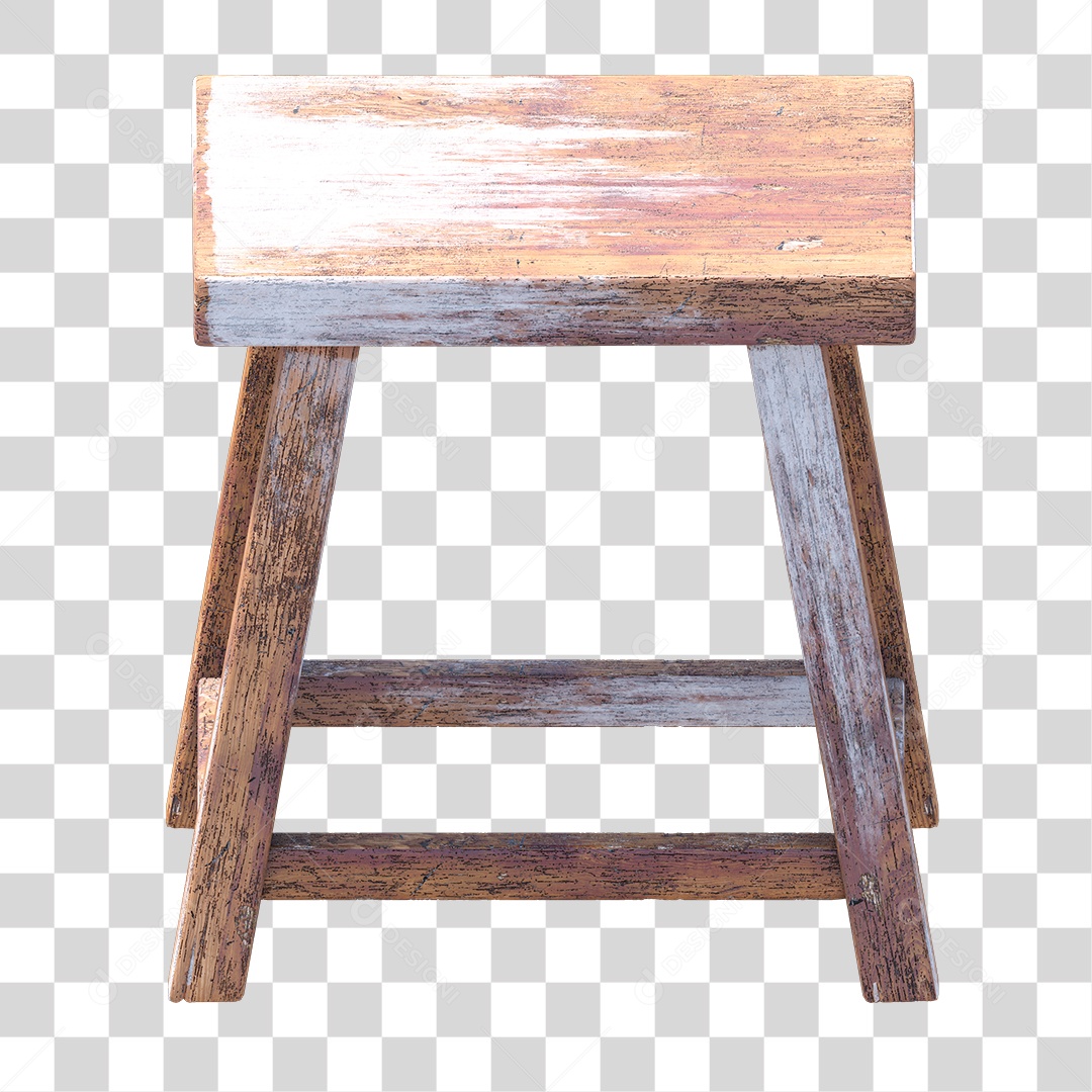 Banquinho Pequeno de Madeira PNG Transparente