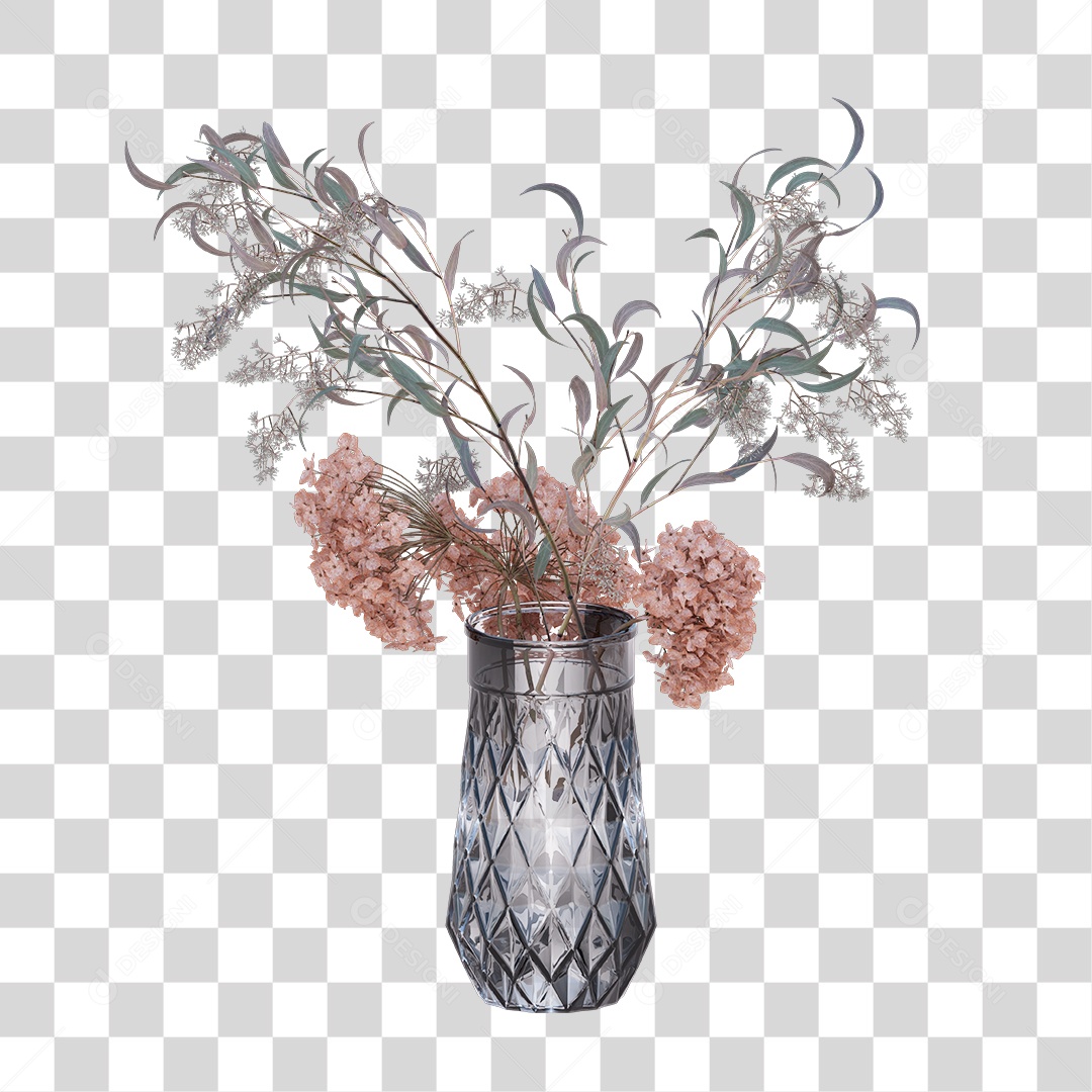 Vaso com Flor Para Decoração PNG Transparente