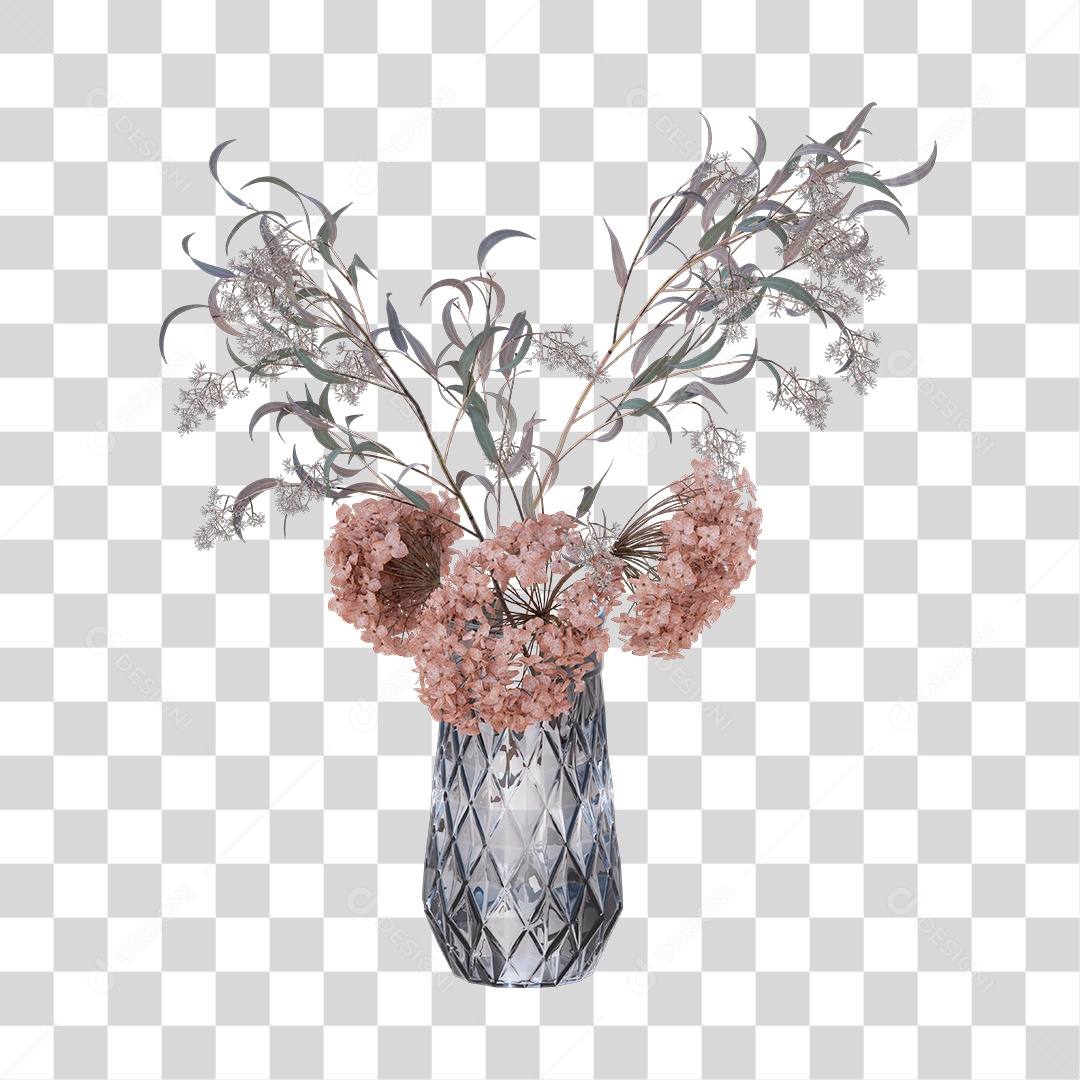 Vaso com Flor Para Decoração PNG Transparente