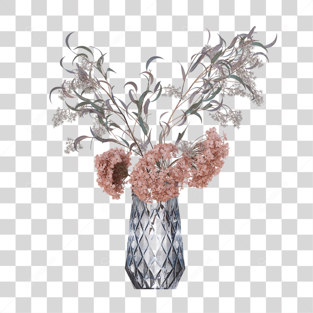 Vaso com Flor Para Decoração PNG Transparente