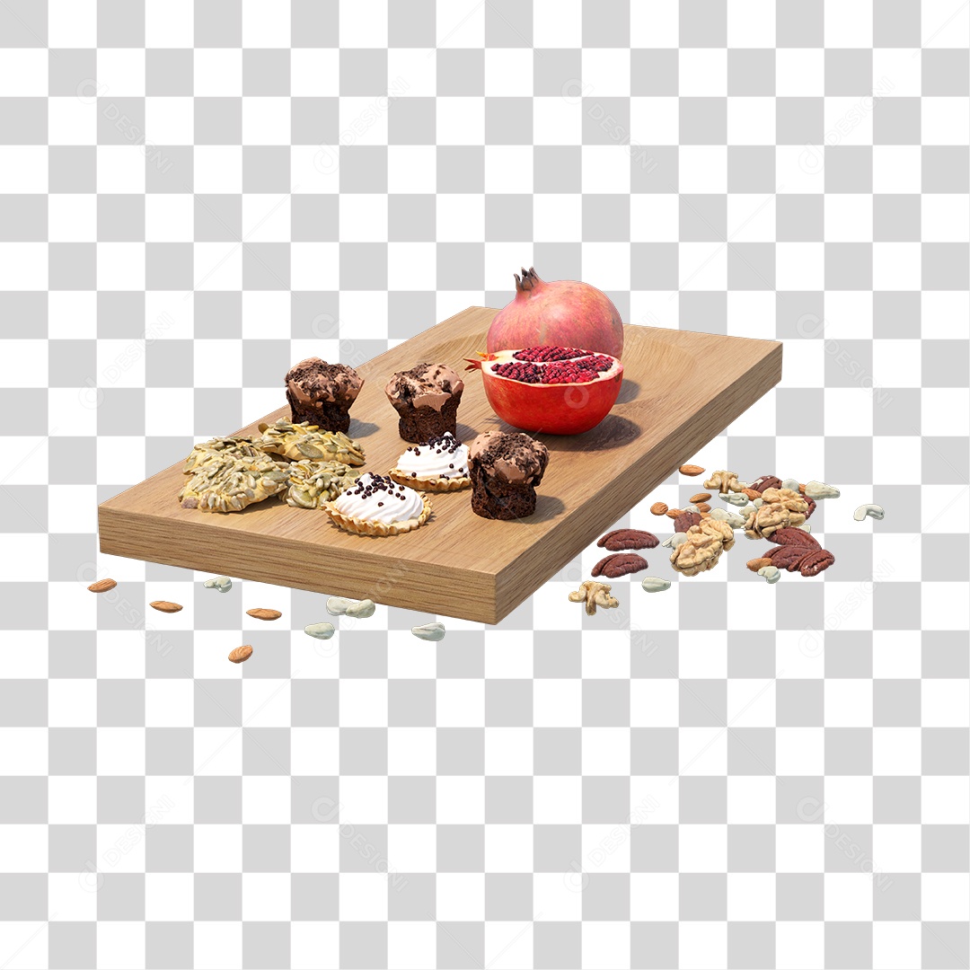 Mesa De Madeira com Sobremesas Brasileira PNG Transparente