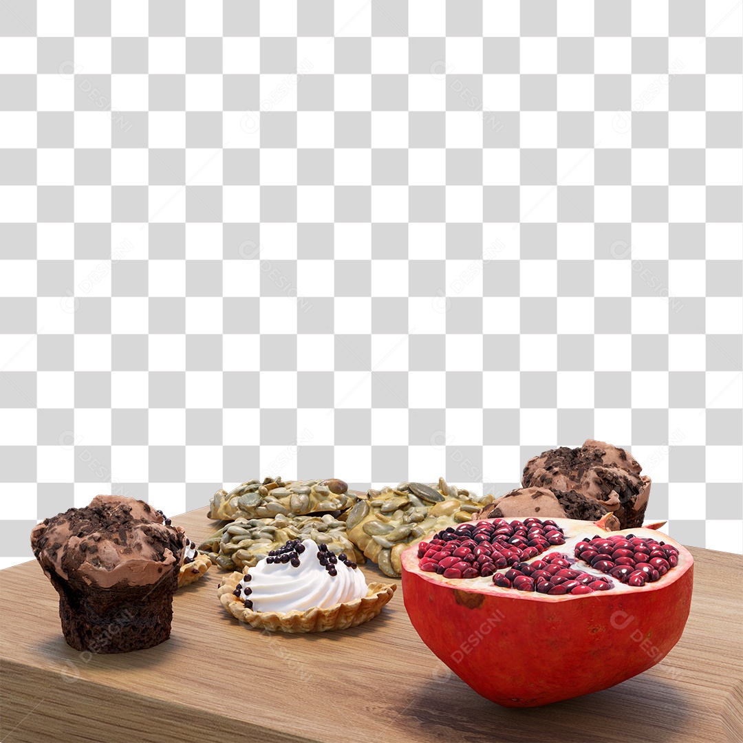 Mesa De Madeira com Sobremesas Brasileira PNG Transparente