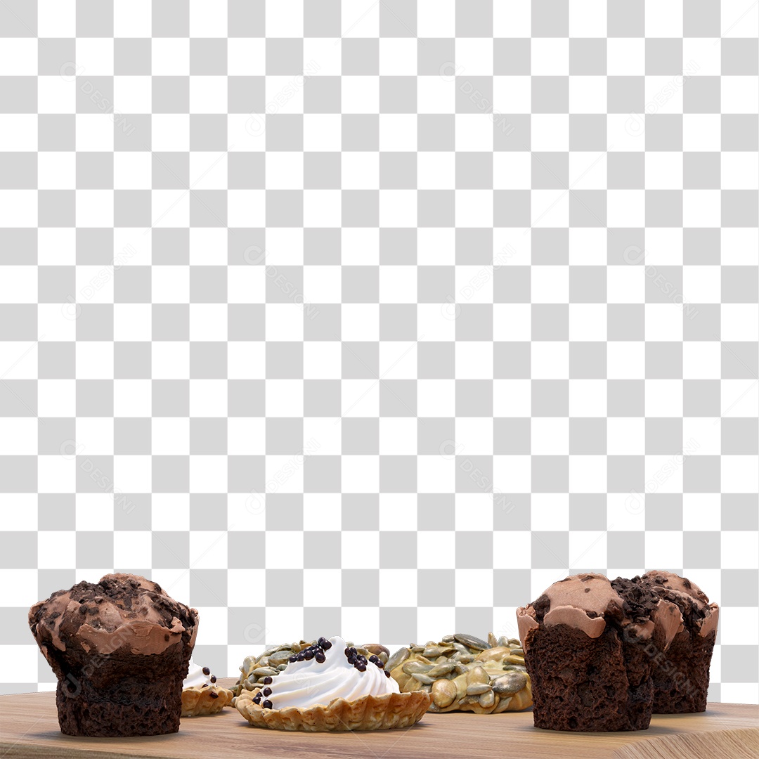 Mesa De Madeira com Sobremesas Brasileira PNG Transparente