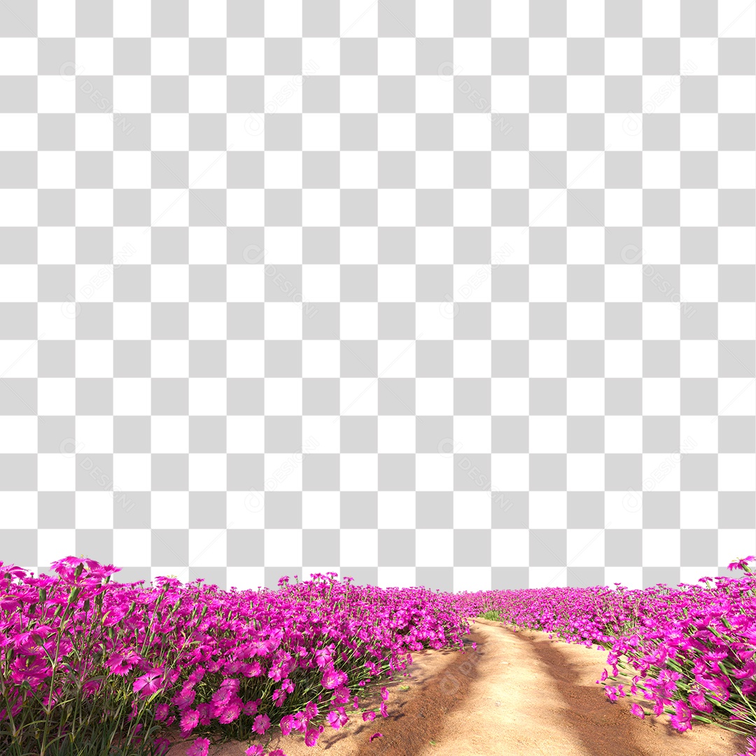 Arbusto de Flores Na Beira da Estrada PNG Transparente