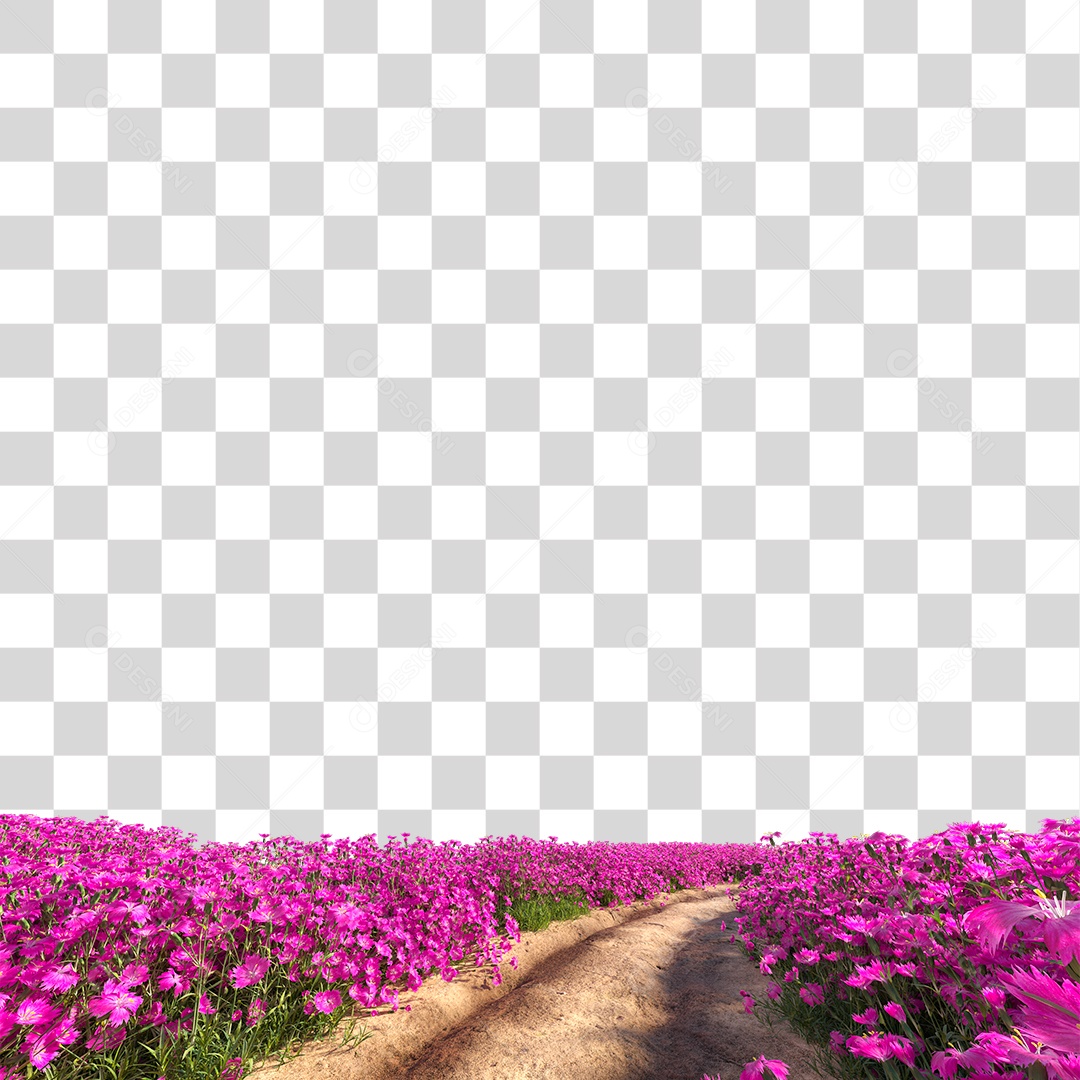 Arbusto de Flores Na Beira da Estrada PNG Transparente