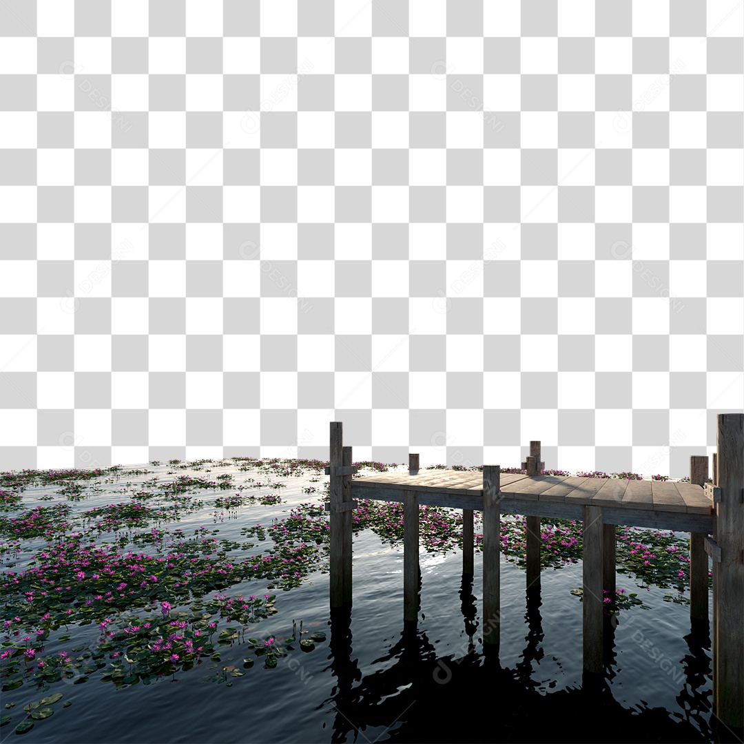 Passarela Sobre Lago PNG Transparente