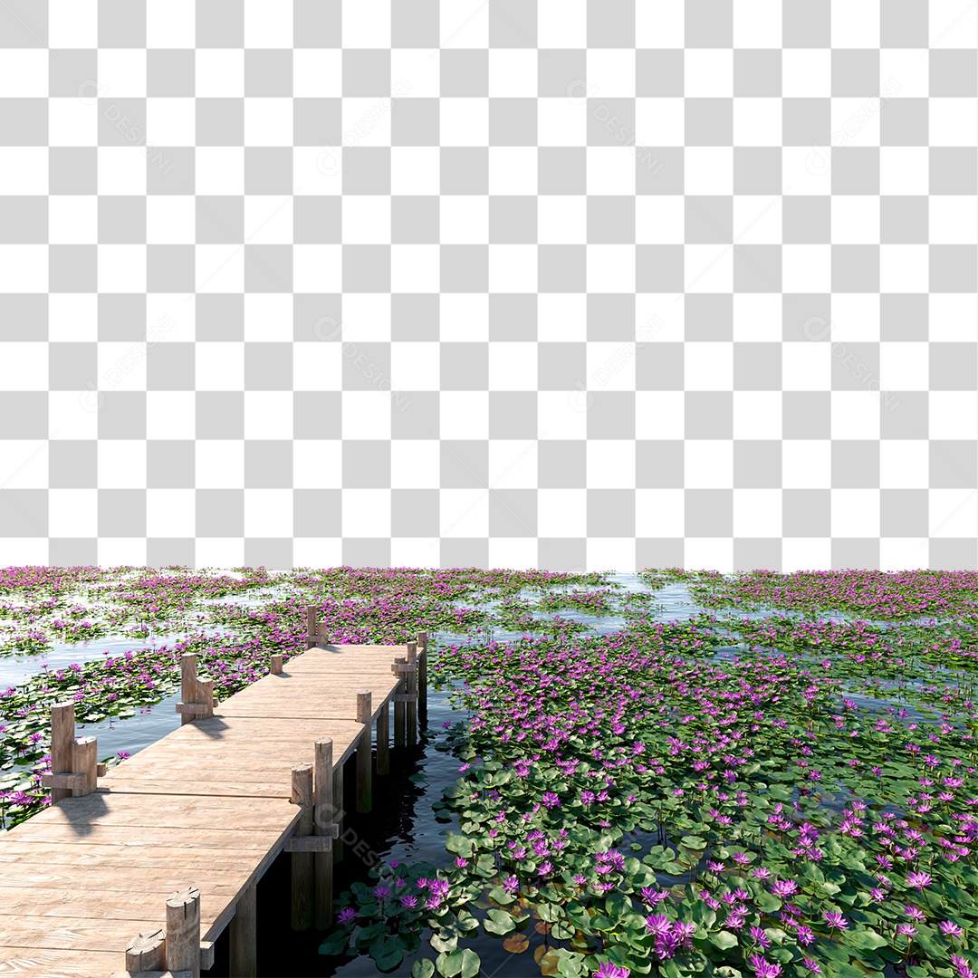 Passarela Sobre Lago PNG Transparente